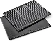 barbecook Universal Grill Plate Cast Iron with Flat and Ribbed Side, Plancha Grill Plate for Gas Grill, Rectangular, 43 x 35 cm, 2232011000 Black