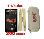 raw BLACK 1 1/4 size pre rolled cone+RAW cone wallet case
