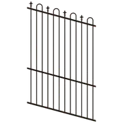 ProtectorAl 0350-1200W x 1800H Satin Black Loop & Spear Top Pool Fence Panel Raked Up to 15º