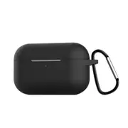 4Pcs Silicone Cases For Airpods Pro Earphones All-Round Protective Cover Headset Storage Box Shockproof Shell With Carabiner Black