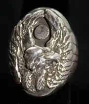 Handmade Navajo Eagle Solid Sterling Silver Ring Sizes 8, 9, 10.5