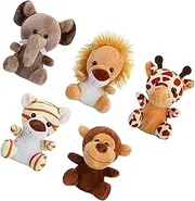 SUPVOX 5pcs Plush Jungle Animal Keychain Pendant Cute Stuffed Animal Ornaments for Backpacks Bags Keys Safe Decor with Monkey Elephant Lion Tiger Deer