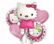 5pcs Hello Kitty Foil Balloon Set -Seal Sealing Balloons- Kids Birthday Party Decorations