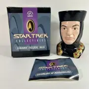 1996 Applause Star Trek Ceramic Figural face Mug Q Continuum - MIB w/certificate
