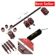 Adjustable Yoga Pilates Exercise Bar with 4 Straps for Flexibility Training