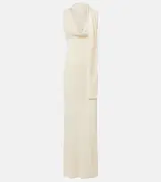 [Aya Muse] Aya Muse Scarf-detail draped maxi dress AU 16 white