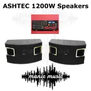 ASHTEC 1200W Bluetooth Powered Mixer Amplifier + Speakers 10 Channel Karaoke DJ