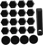 1 Set Hub Nut Wheel Removal Tire Valve Caps Screw Covers Caps Car Door Lock Cover Protector Car Door Protector Edge Guards Wheel Cover Wheel Bolt Guard Black Plastic