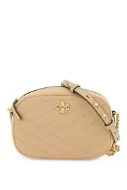 TORY BURCH Kira small camera bag in chevron Woman 152353 250DD BEIGE