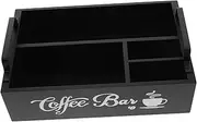 Alipis Coffee Station Organizer Multi Functional Wooden Coffee Bar Storage Box with Compartment Design Rustic Style Safe Material for Home Decor