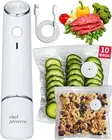 Compact Vacuum Sealer for Food (Vacuum Sealer Machine + 10 Reusable Vacuum Bags)