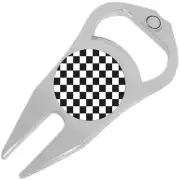 Checker Golf Ball Marker Divot Repair Tool Bottle Opener