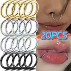 Nose Rings Septum Piercing Clicker Nose Hoops Piercings Titanium Hinged Segment