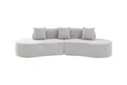 Brosa Arcea Curved 3 Seater Sofa (Grey)