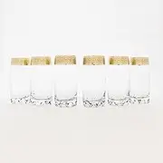 Greek Key Highball Glasses Set of 6-13 oz Tall Glasses. Ideal for Water, Mojitos, Mixed Drinks, Dishwasher Safe Premium European Grade Glassware