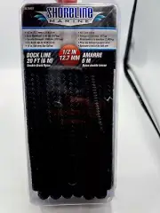 Shoreline Marine Dock Line 1/2" x 20' Black Double Braided Nylon