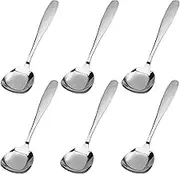 Chihutown 6 Pieces Square Soup Spoons, 6.69 Inch Dessert Spoons, Stainless Steel, Korean Style Square Sugar Spoon, Stainless Steel Measuring Spoon