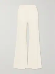 [Chloé] Chloé - Ribbed Wool-blend Flared Pants - White - medium medium White