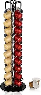 RECAPS Coffee Pod Holder Stand Compatible with Nespresso OriginalLine, Rotatable Coffee Capsules Carousel for 40 Pods, Space-Saving Countertop Storage Rack Organizer（Black）