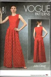 Vogue V1806 Misses and Misses Petite 6 to 14 Julio Cesar Jumpsuit Sewing Pattern