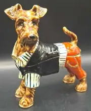 Dapper Scottish Terrier Hinged Trinket Box Ring Holder Magnetic,Austrian Crystal