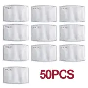 50 Pack Adult PM2.5 5 Layer Carbon Face Pure Fresh Air Mask Filter Replacements