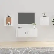 VRAXO Wall Mounted TV Cabinets 2 pcs High Gloss White 40x34.5x40 cm -17.96KG,816645