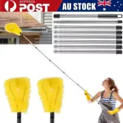 Gutter Cleaning Brush Extendable Guard Cleaner Tool with Aluminum Extension Pole