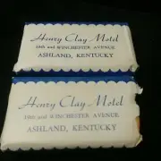 Lot-2 HENRY CLAY MOTEL-Travel size soap bars-Ashland Kentucky-NOS