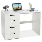 Giantex Computer Desk w/ 4 Drawers Study Writing Workstation Vanity Table White