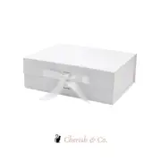 Large White Premium Gift Boxes Magnetic Closure Box With Ribbon Hamper AU