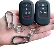 TANDRIVE Key Fob Cover for (5 Buttons) Honda 2022 2023 2024 2025 Civic Accord HR-V Pilot CR-V, Silicone, 2-Pack, Black