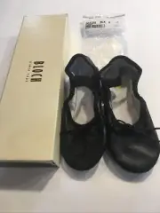 Black Ballet Shoes Leather Full Sole by Bloch Girls 10A