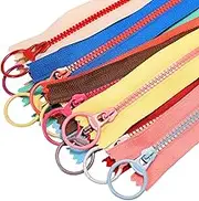 20Pcs Resin Zippers with Ring Pulls, BetterJonny 10 Colors Sewing Zippers 20cm Nylon Resin Zippers Colorful Zipper Bulk Supplies for DIY Tailor Sewing Craft