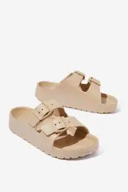 [Cotton On Kids] Cotton On Kids - Twin Strap Slide - Semolina 2 SEMOLINA