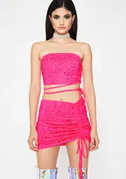 Pretty Infamous Illusion Skirt Set