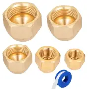 Breezliy Brass Flare Cap Assortment Kits, SAE 45 Degree Flared Tube Fitting f...