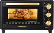Belaco 23L Toaster Oven Tabletop Cooking Baking Portable Oven Rotiseerie1380w 60 min Timer with auto shut off 100-250° Stainless Steel Heating Tube incl. Baking Tray, Wire Rack, Handle, Rotisserie…