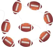 BIUDECO 8pcs Rugby Flag Birthday Party Decor Football Party Decorations Sequin Football Football Flag Football Baseball Banners Football Party Favors Football Photo Booth Props Paper