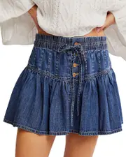 Free People Roselle Denim Mini Skirt