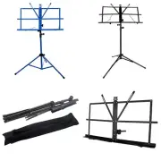 Foldable tripod stand for music stand and adjustable desk stand with bag