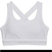 New Under Armour Crossback Mid Bra (White)-1361034-100 New With Tags Size Large