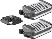 PGYTECH Quick Release Plate & Clamp V2 Kit, Arca Swiss Plate Camera Mount with 1/4" to 3/8" Screw Thread for Sony/Nikon/Fuji/DJI Switch Between Tripod/Monopod/Slider/Stabilizer(Two Clamps+Plate)