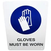 Livingstone Safety Sign "Gloves Must Be Worn" 225 x 300mm Metal