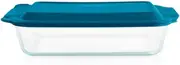 Pyrex Deep Glass Baking Dish with Plastic Lid, 9 x 13 Inch Size