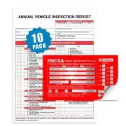 DOT Inspection Forms and Stickers,10-Pack,3-Ply Carbonless Annual Vehicle Inspec