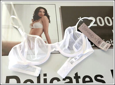 Brand X~Ladies~Size 14B-SHEER-Soft Cup-U/W-Bra-BNWT-White-$69.95~Super Model Inc