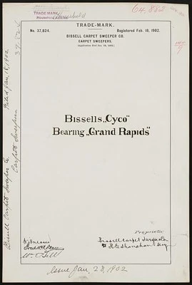 Bissell Carpet Sweeper Co. Bissells Cyco Bearing Grand Rapids brand Carpet