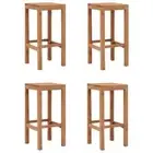 Bar Stools Dining Room Kitchen Wooden Dining Chair Solid Teak Wood vidaXL
