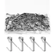 100 Pcs Picture Hangers, 100lb Picture Hooks(50 Hangers + 50 Nails), Silver